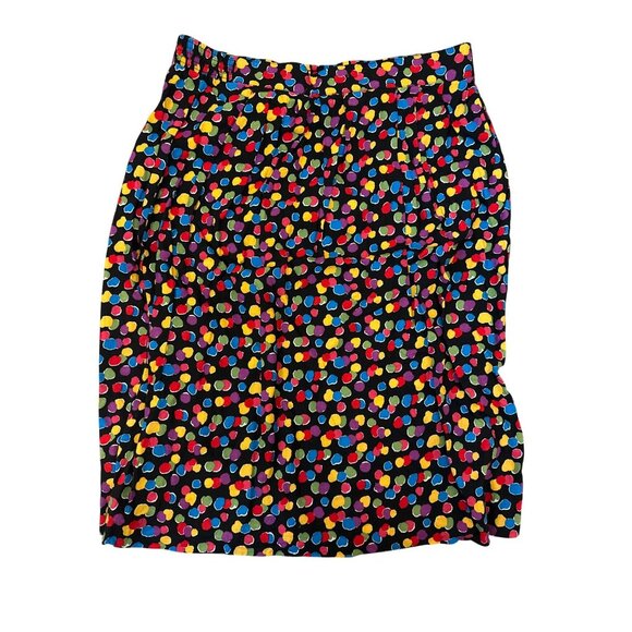 VTG Sag Harbor Womens Polka Dot Skirt 16 Rayon Vibrant Colors Made In USA - Picture 1 of 6